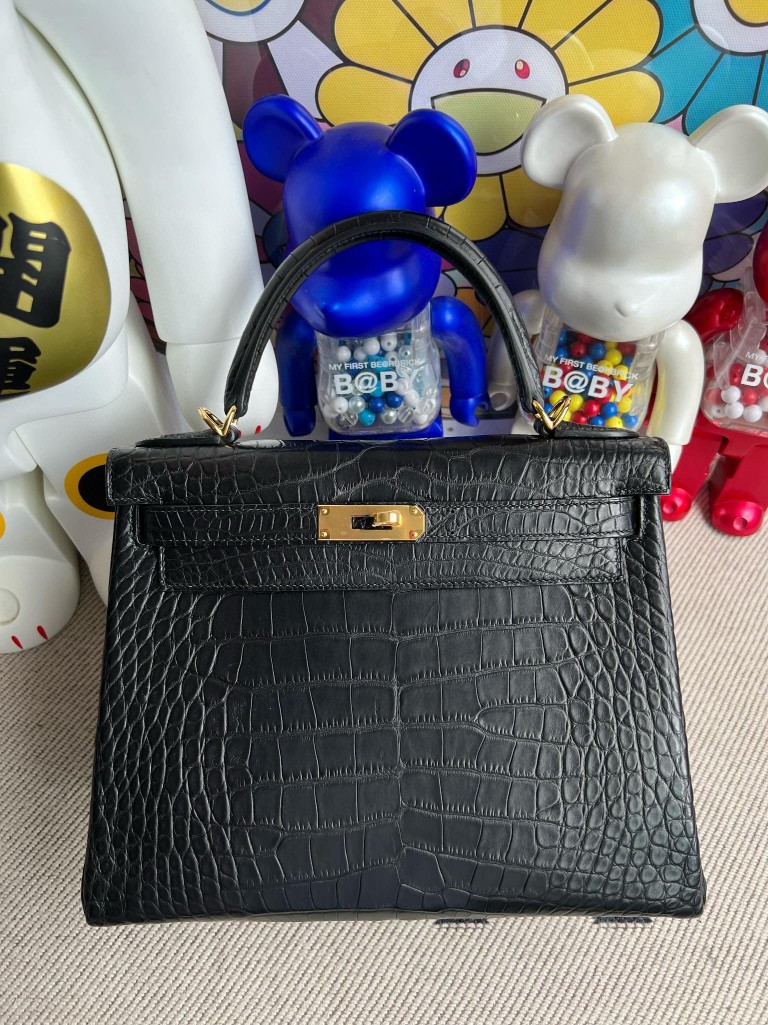 Hermes Mini Kelly ll Alligator Matte Crocodile R9 Jaune Bourgeon PHW  Handmade - RepLadies-RepLadies